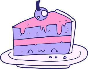 cartoon cake in bright neon color