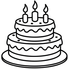 deep outline birthday cake