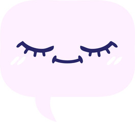 flat color retro cartoon of a speech bubble in bright neon color