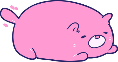 cute cartoon cat in bright neon color
