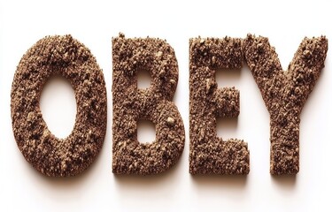 Dirt spelling out the word OBEY
