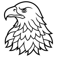 Obraz premium Stylized black and white eagle head emblem with fierce expression