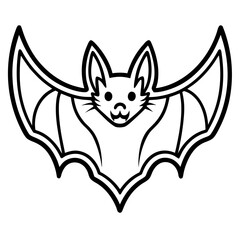 Fototapeta premium Cute cartoon bat with outstretched wings and friendly face