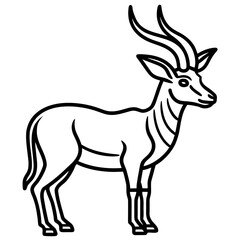 Obraz premium Stylized line art illustration of a gazelle standing gracefully