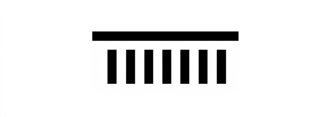 Simple black line drawing of a horizontal beam with vertical supports