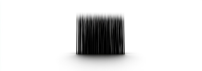 Dark, square-shaped, textured object against white background