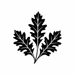 unique Herbal plant silhouette illustration isolated on white background