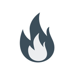 Stylized Flame Icon in Gray and White Symbolizing Energy and Warmth