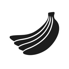 Monochrome Banana Fruit Vector Art Illustration Isolated on White Background