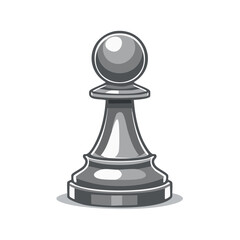 Illustrated Grey Pawn Chess Piece Game Strategy Logic Concept Art
