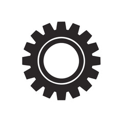 Isolated Gear Icon Illustration, Mechanical Cogwheel with Cogs Symbol, Engineering Element Design, Machine Part
