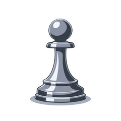 Detailed Silver Chess Pawn Illustration Strategic Game Element Chessboard Piece