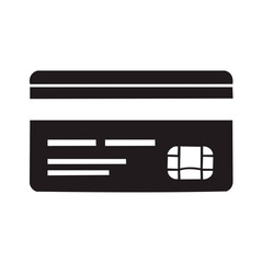 Black and White Credit Card Payment Electronic Purchase Finance, Vector Illustration