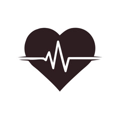 Stylized Heart with ECG Waveform Symbolic of Healthcare and Medical Diagnostic Concept