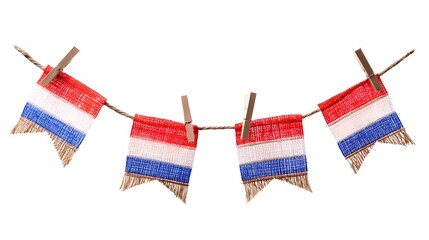 Decorative string with flags of the dutch, perfect for festive occasions