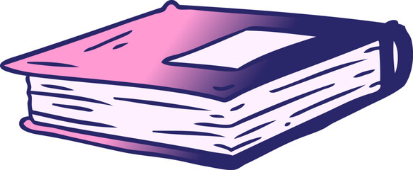 Obraz premium hand drawn gradient cartoon doodle of a red journal in bright neon color