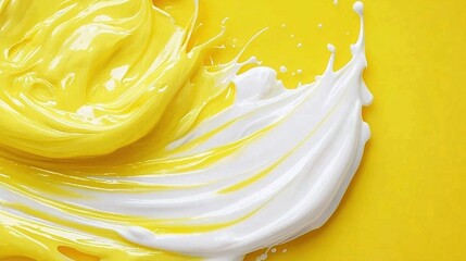   A yellow background with white swirls