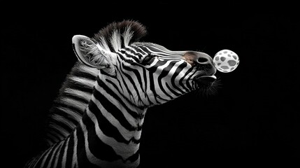   Zebra's Face with Ball