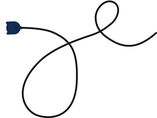 Path with a socket plug connector at the end, featuring one large loop and one small loop in the wire design.