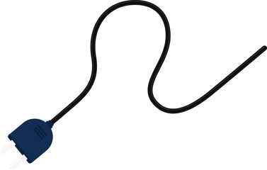 Path with a socket plug connector at the end, forming a single wave in the wire design.