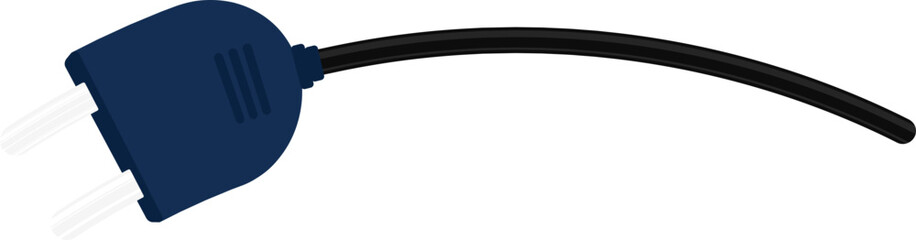 Path with a socket plug connector at the end, featuring a little curve with a short arc in the wire design.