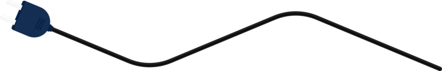 Path with a socket plug connector at the end, forming a zigzag shape with rounded corners in the wire.