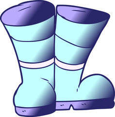 wellington boots cartoon in bright neon color