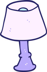 cartoon doodle house lamp in bright neon color