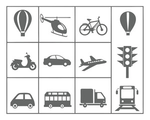 Clean Minimalist Transportation Icon Set  A-Clean--Minimalist-Icon-Set-Showcasing-Various-Transportation-Modes 