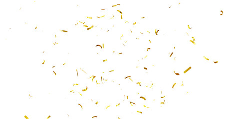 Confetti Transparent Background. Confeti Failling White Background. 3d Rendering Transparent  Gold Confeti. Colorful bright confetti isolated on transparent background. gold confetti transparent bg