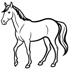 Horse silhouette isolated on transparent background, horse vector illustration, horse silhouette isolated on transparent background