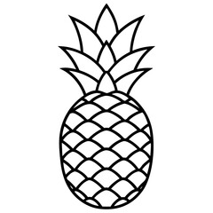Obraz premium Pineapple sketch vector illustration on transparent background