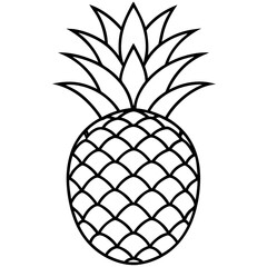 Obraz premium Pineapple sketch vector illustration on transparent background