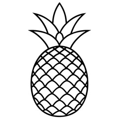 Fototapeta premium Pineapple sketch vector illustration on transparent background
