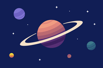 illustration of the moon and planets