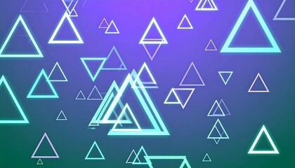 Fototapeta premium Colorful Geometric Triangles with Neon Effects.jpg