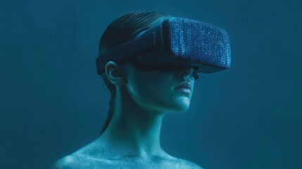 VR Headset Woman, Metaverse, Virtual Reality Technology