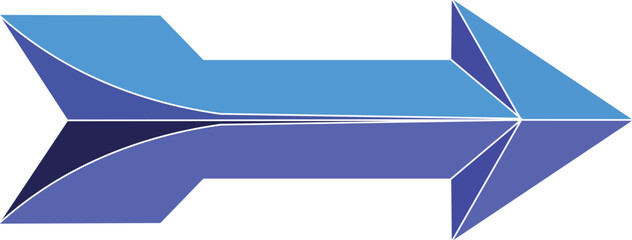 Abstract Blue Purple Arrow Shape Geometric Design 3 D Illustration Vector Graphic