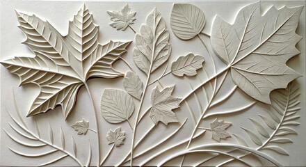 Paper Cut Leaf Relief Art