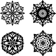 Elegant Floral & Mandala Ornament Vector Design Set

