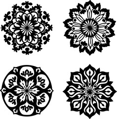 Elegant Floral & Mandala Ornament Vector Design Set

