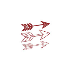 Red arrow vector on white background