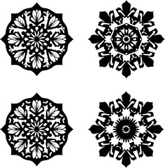 Obraz premium Elegant Floral & Mandala Ornament Vector Design Set