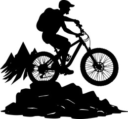 Obraz premium Mountain Nan bike, bicycle, mountain bike, nature, vector art bundle