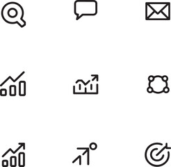 Business Growth Icons Set for Presentation and Infographics
