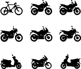 Mountain Tree Bike Silhouette with Scenic Landscape" vector graphics