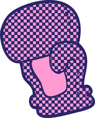 cartoon doodle boxing glove in bright neon color