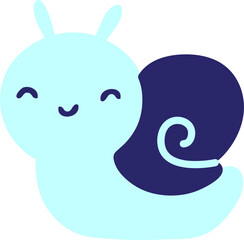 cute cartoon snail in bright neon color