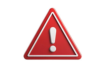 Warning sign icon 3D isolated. Alert danger caution symbol safety.