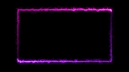 Neon looped light frame for game streaming video on a transparent background. Neon border overlay animation with transparent background for twitch and live stream
